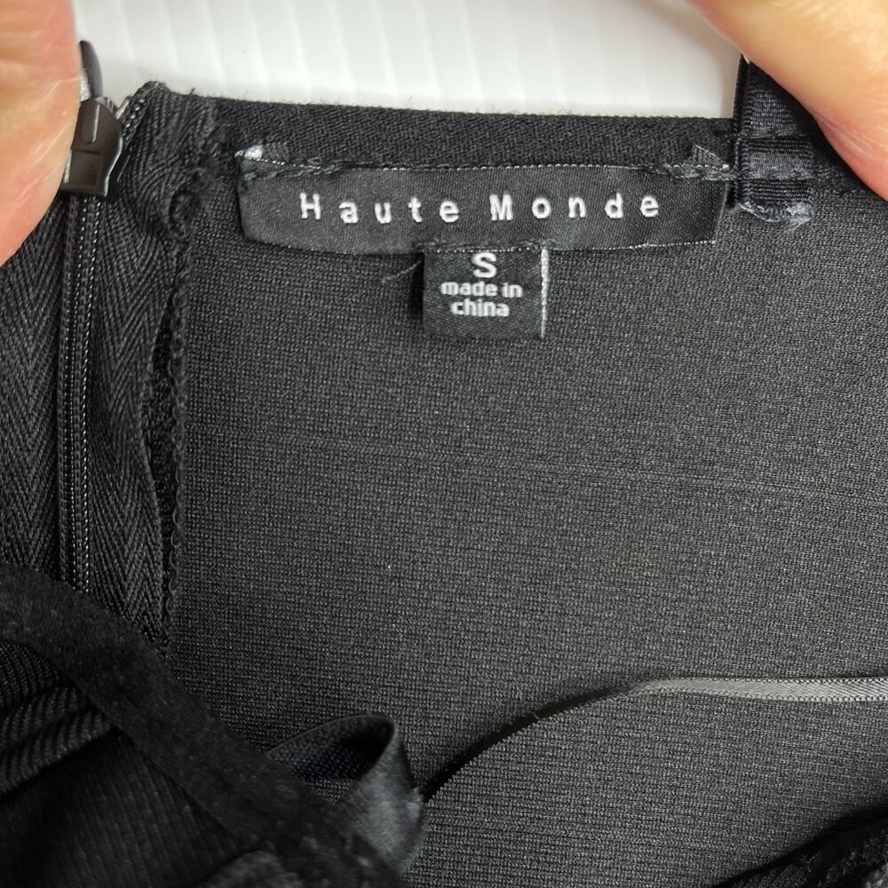 Black Bodycon Spaghetti Strap Dress Women’s Size Small Haute Monde - Picture 2 of 9